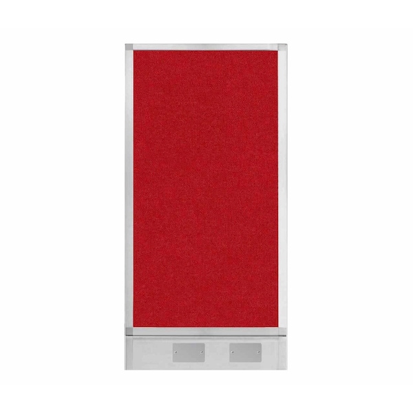 Hush Panel Configurable Cubicle Partition 2' x 4' Red Fabric w/ Cable Channel